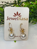 Elegant floral pearl drop earrings