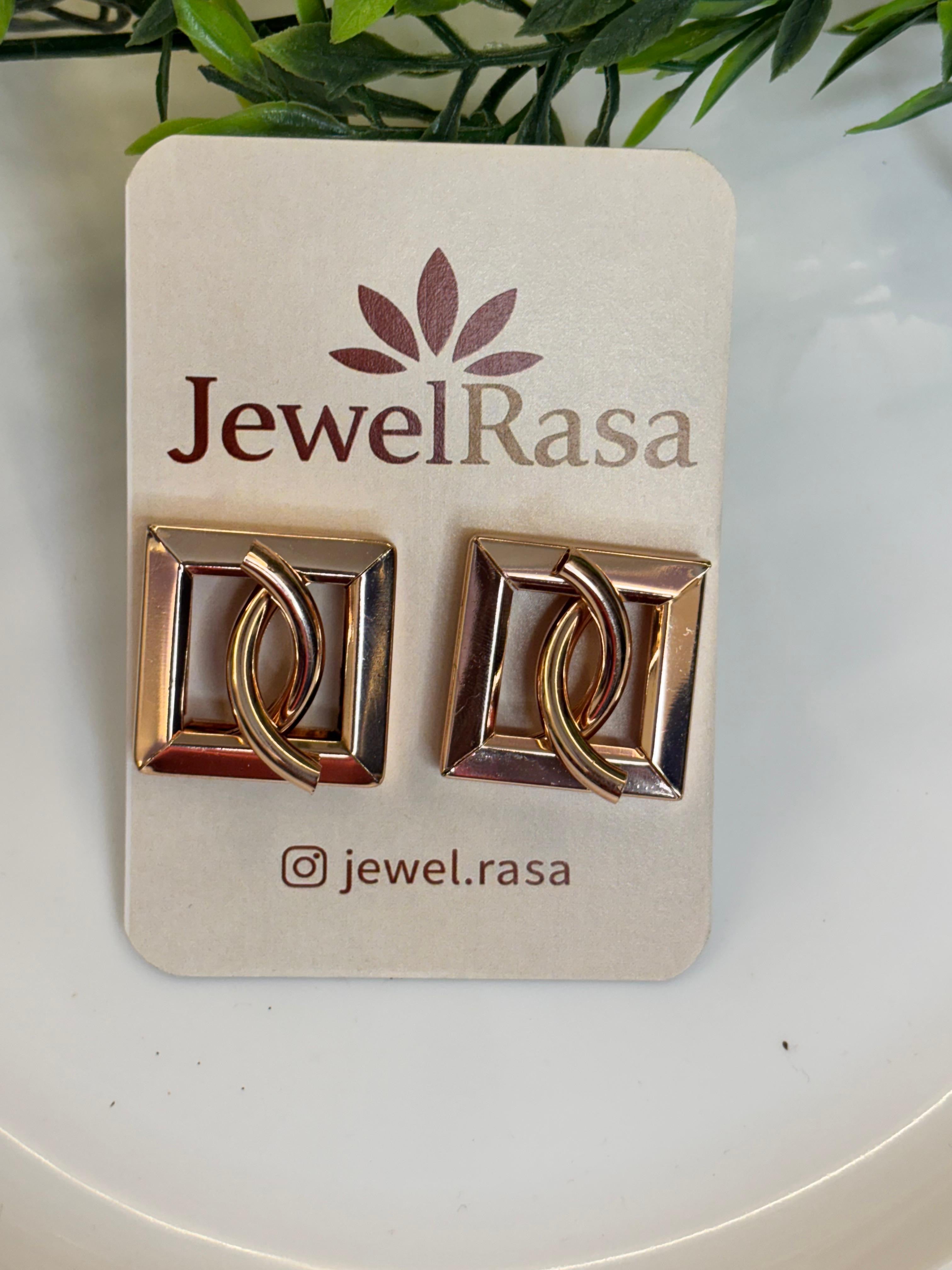 Geometric statement, stud earrings, bold and modern