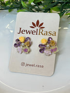 Blossom charm, floral stud earrings, handmade elegance