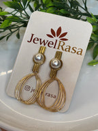 Pearl accent hoop drop earrings modern chic