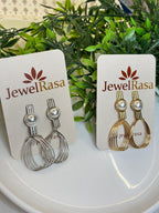 Pearl accent hoop drop earrings modern chic