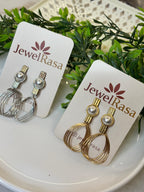 Pearl accent hoop drop earrings modern chic