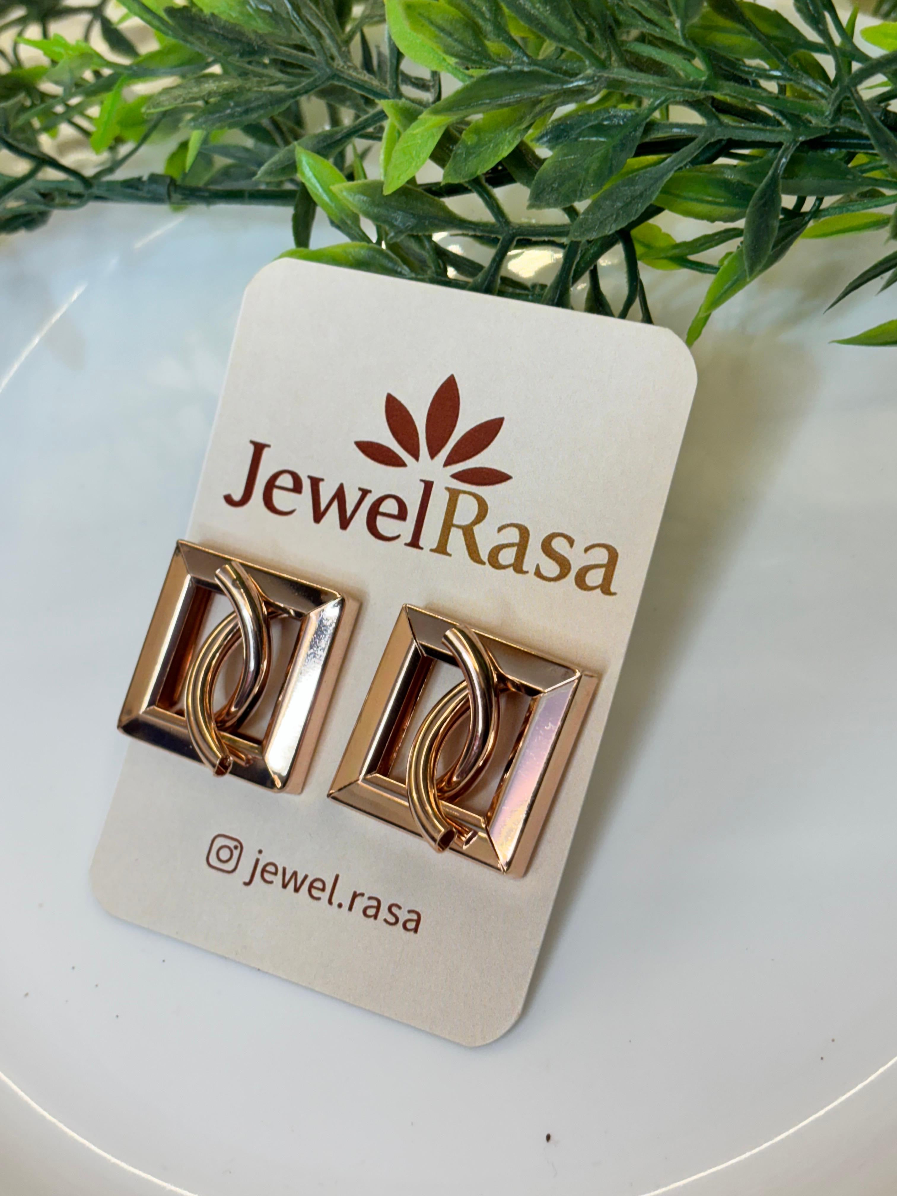 Geometric statement, stud earrings, bold and modern