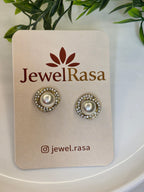 Classic Pearl & Crystal Halo Stud Earrings