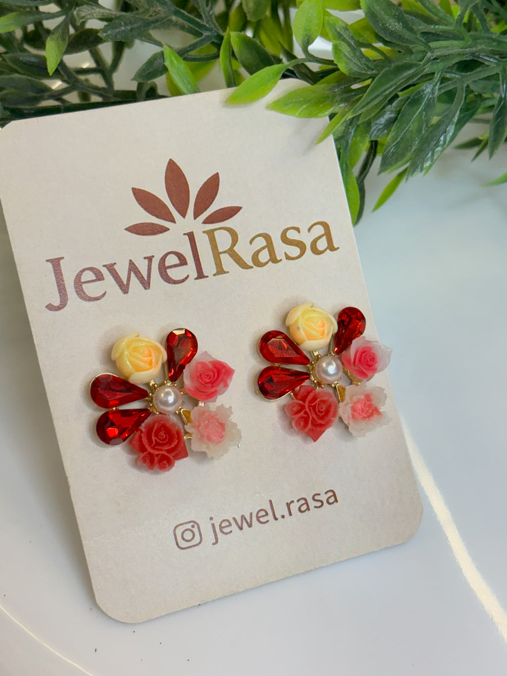 Blossom charm, floral stud earrings, handmade elegance