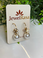 Elegant floral pearl drop earrings